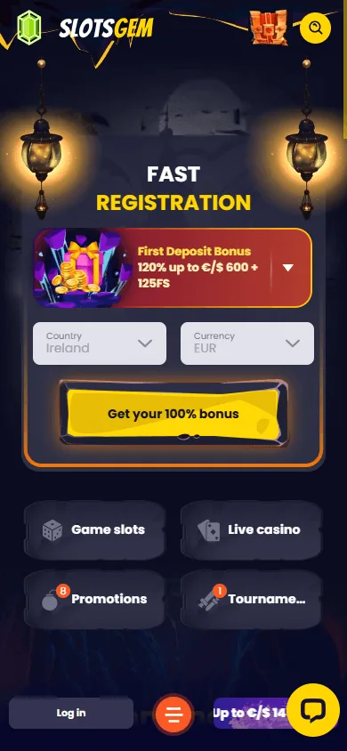 Slotsgem Casino mobile games lobby with pokies